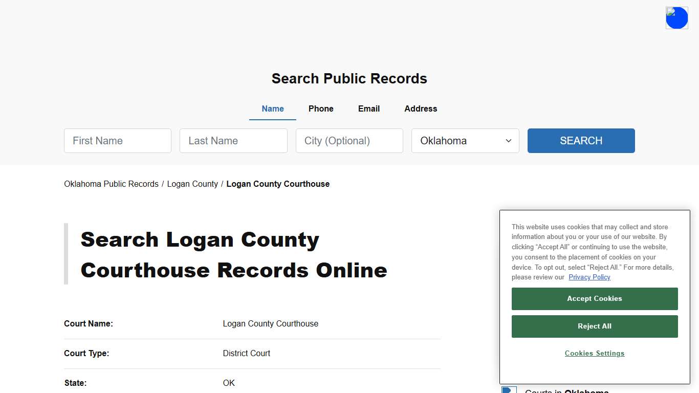 Logan County Courthouse - Logan - Oklahoma - TPI